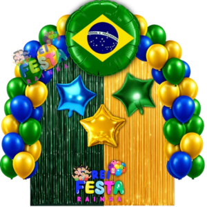 Kit Decoração Copa 2026: Cortinas + Balões + Painel
