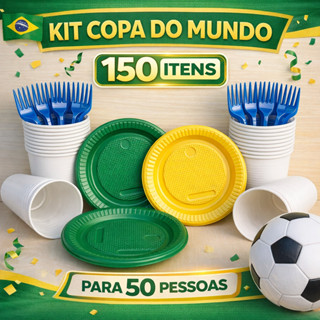 Kit Descartáveis para 50 Pessoas Copa 2026