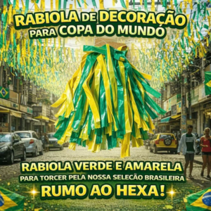 Rabiola Fita Decorativa Verde e Amarela Copa 2026